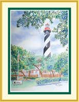 Watercolor prints lighthouse